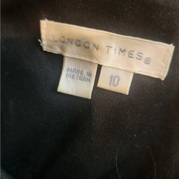 London Times Charcoal Sleeveless Midi Dress - Picture 10 of 10